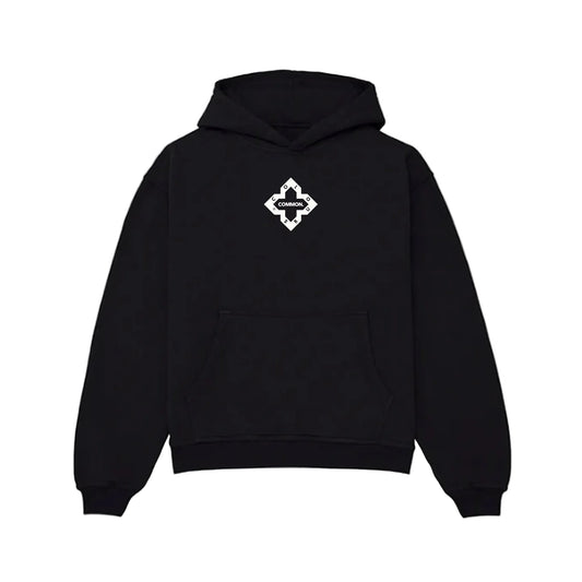 Black 'Logo' Print Hoodie