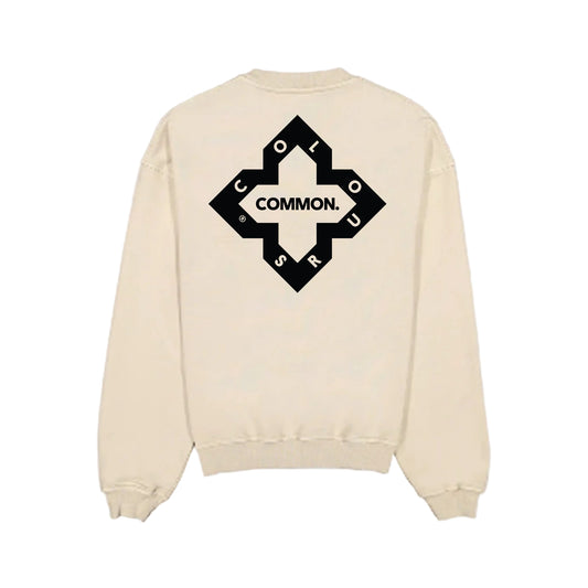 Beige 'Logo' Print Sweatshirt