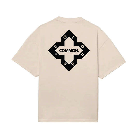 Beige 'Logo' Print T-Shirt
