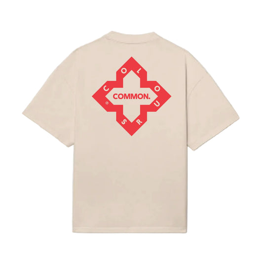Beige 'Logo' Print T-Shirt