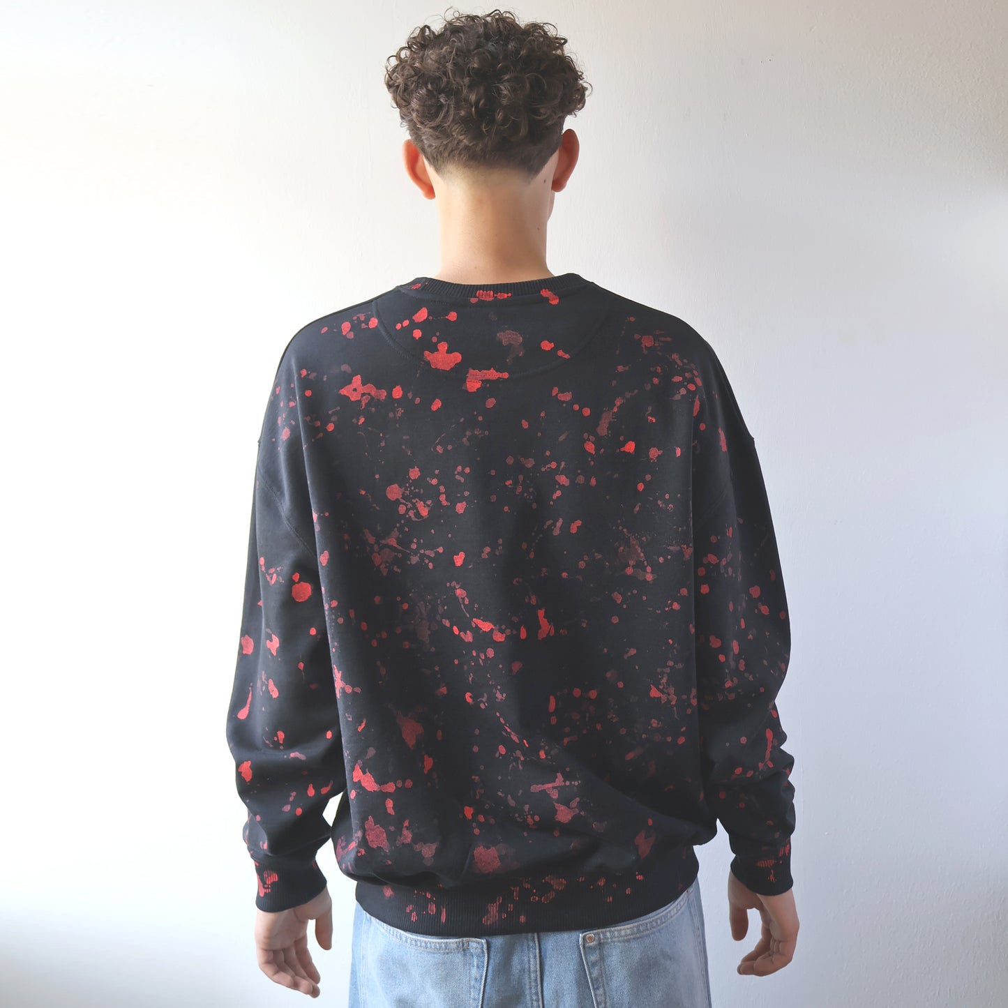 Paint Splatter Sweatshirt with Embroidered Logo