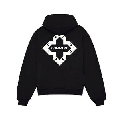 Black 'Logo' Print Hoodie