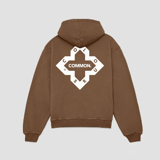 (PRE-ORDER) - Brown 'Logo' Print Hoodie - DELIVERY 4-5 WEEKS