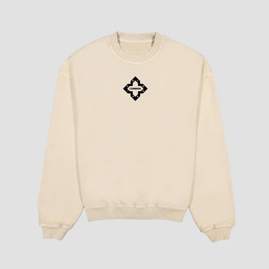 Beige 'Logo' Print Sweatshirt