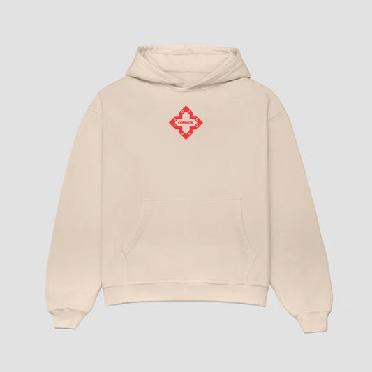 (PRE-ORDER) - Beige 'Logo' Print Hoodie - DELIVERY 4-5 WEEKS