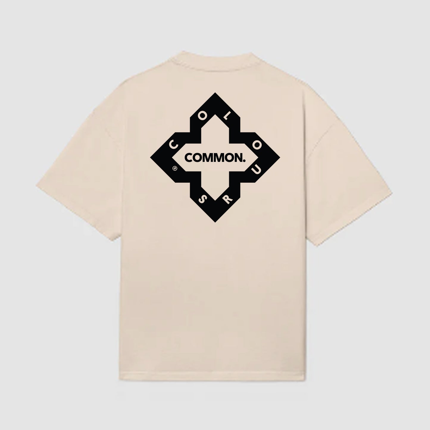 Beige 'Logo' Print T-Shirt