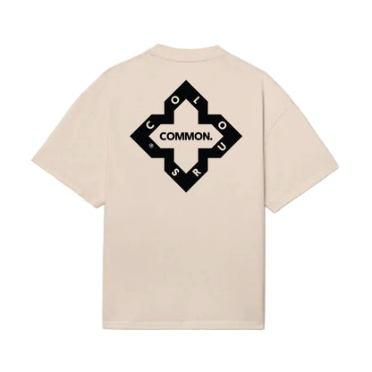 Beige 'Logo' Print T-Shirt