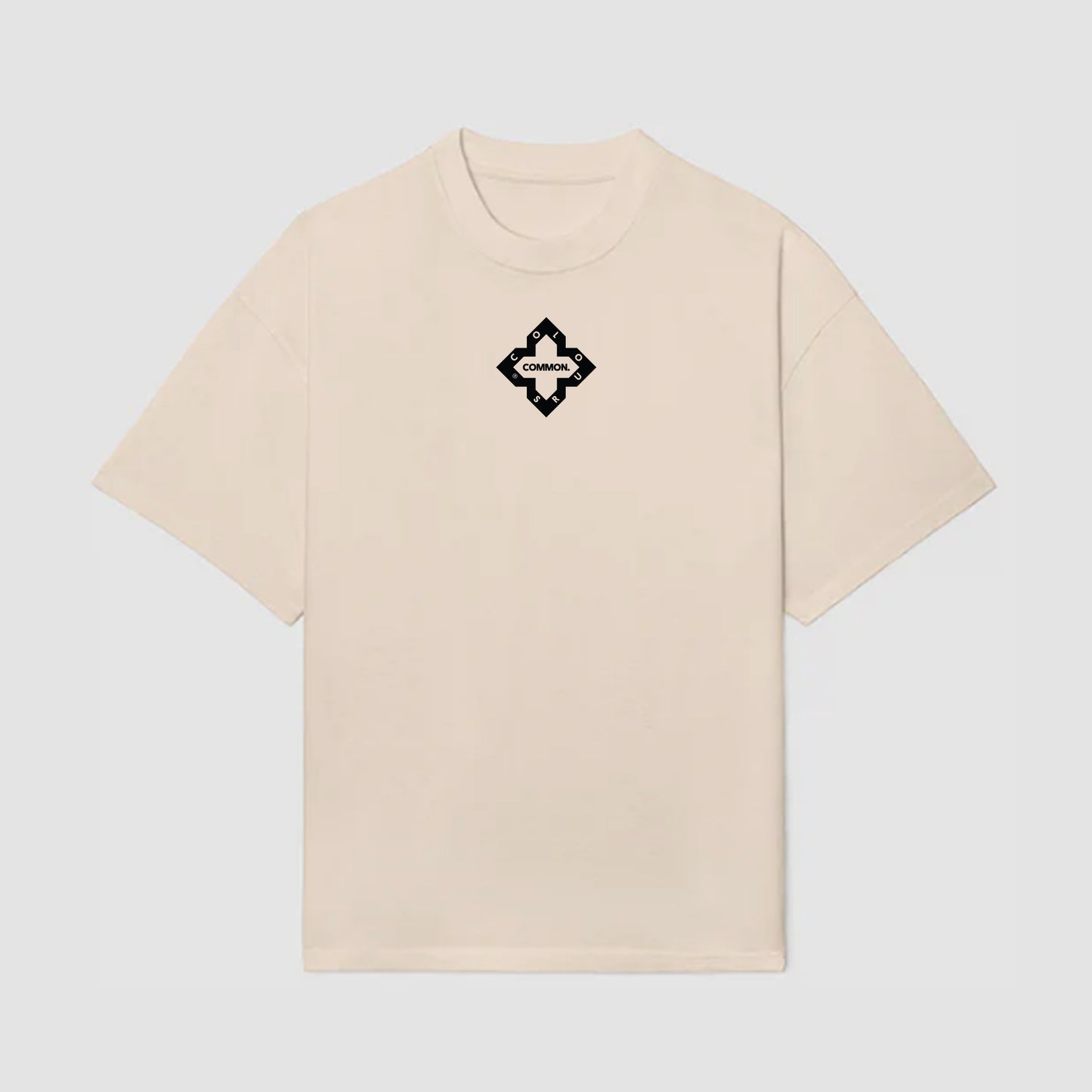 Beige 'Logo' Print T-Shirt