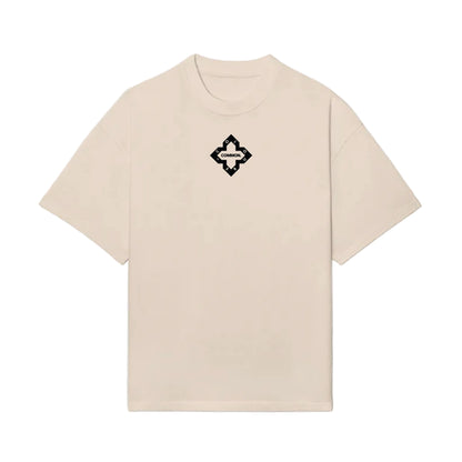 Beige 'Logo' Print T-Shirt