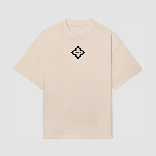 (PRE-ORDER) Beige 'Logo' Print T-Shirt - DELIVERY 4-5 WEEKS