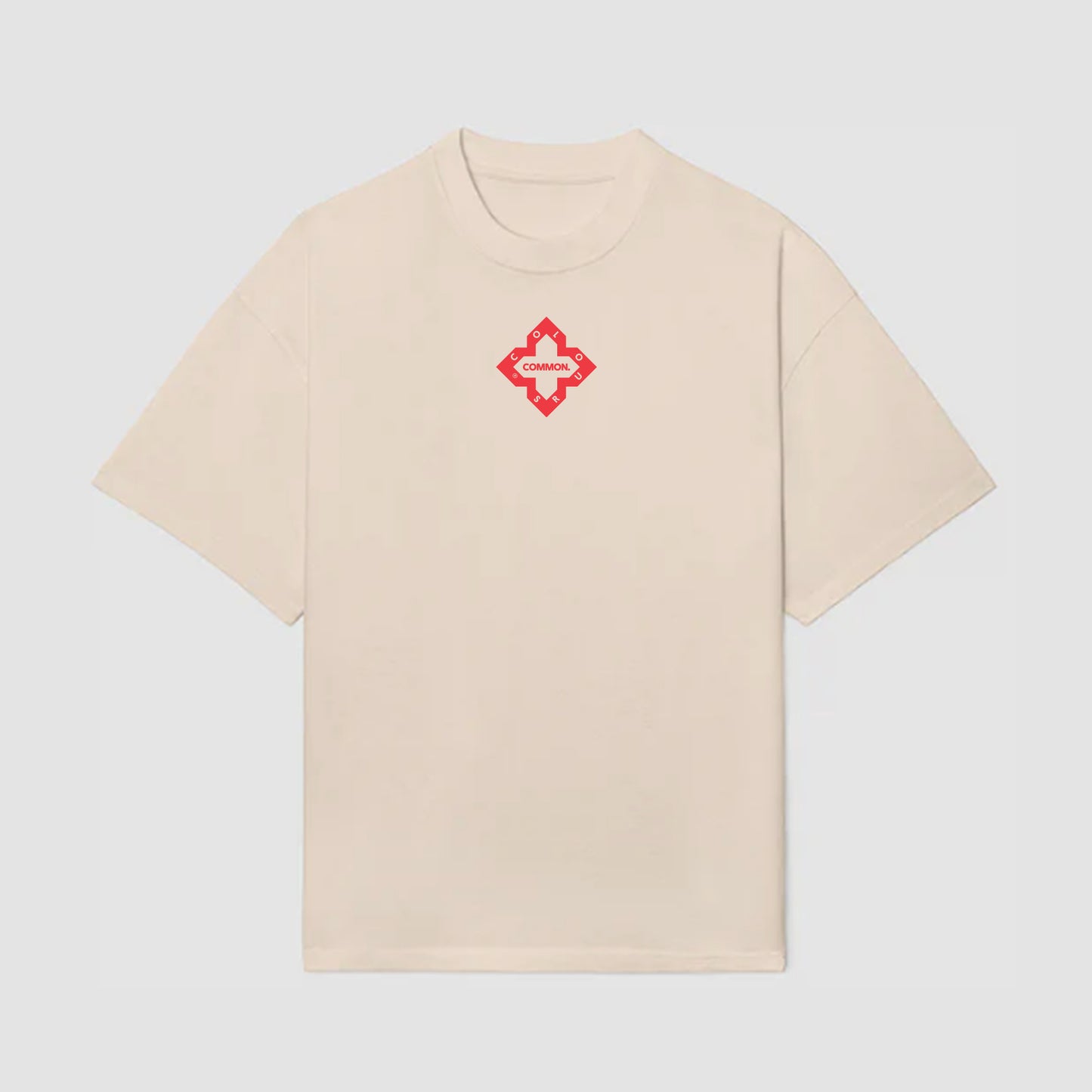 Beige 'Logo' Print T-Shirt