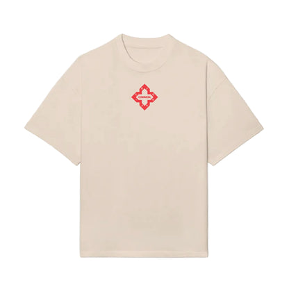 Beige 'Logo' Print T-Shirt