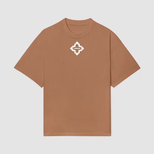 (PRE-ORDER) Light Brown 'Logo' Print T-Shirt - DELIVERY 4-5 WEEKS