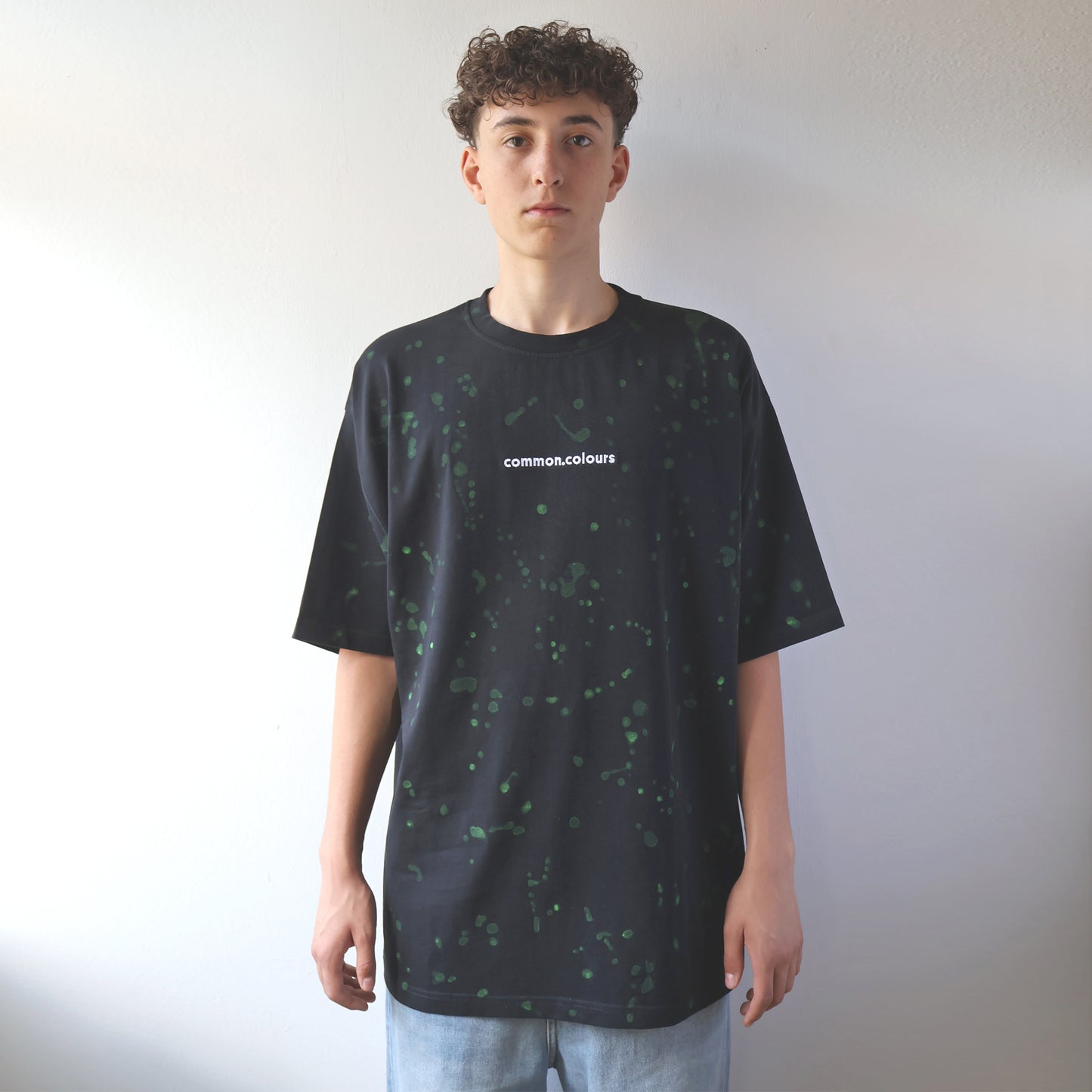 Paint Splatter T-Shirt with Embroidered Logo