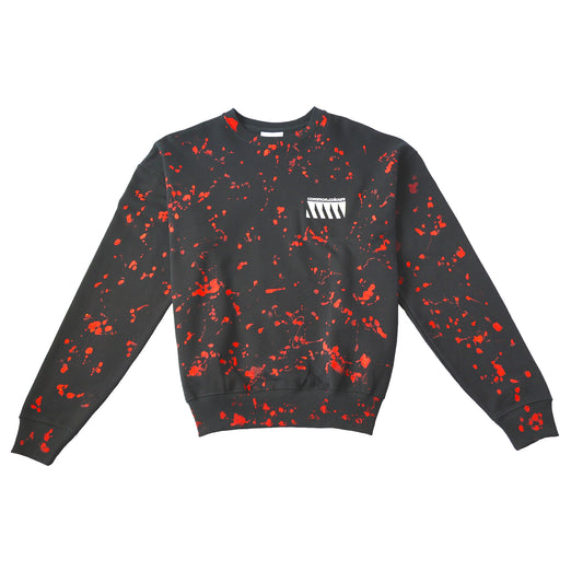 Paint Splatter Sweatshirt with Embroidered Logo